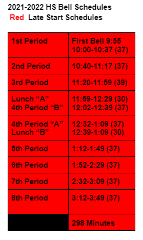 Red Schedule 