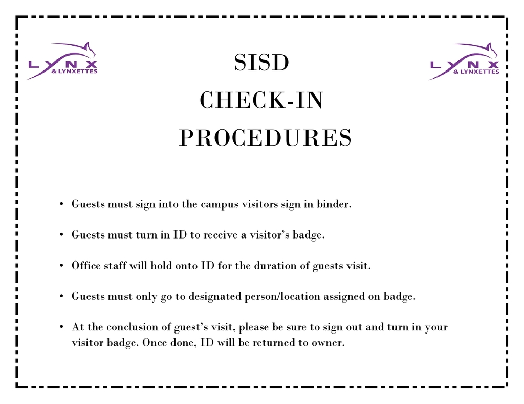 check in procedures 